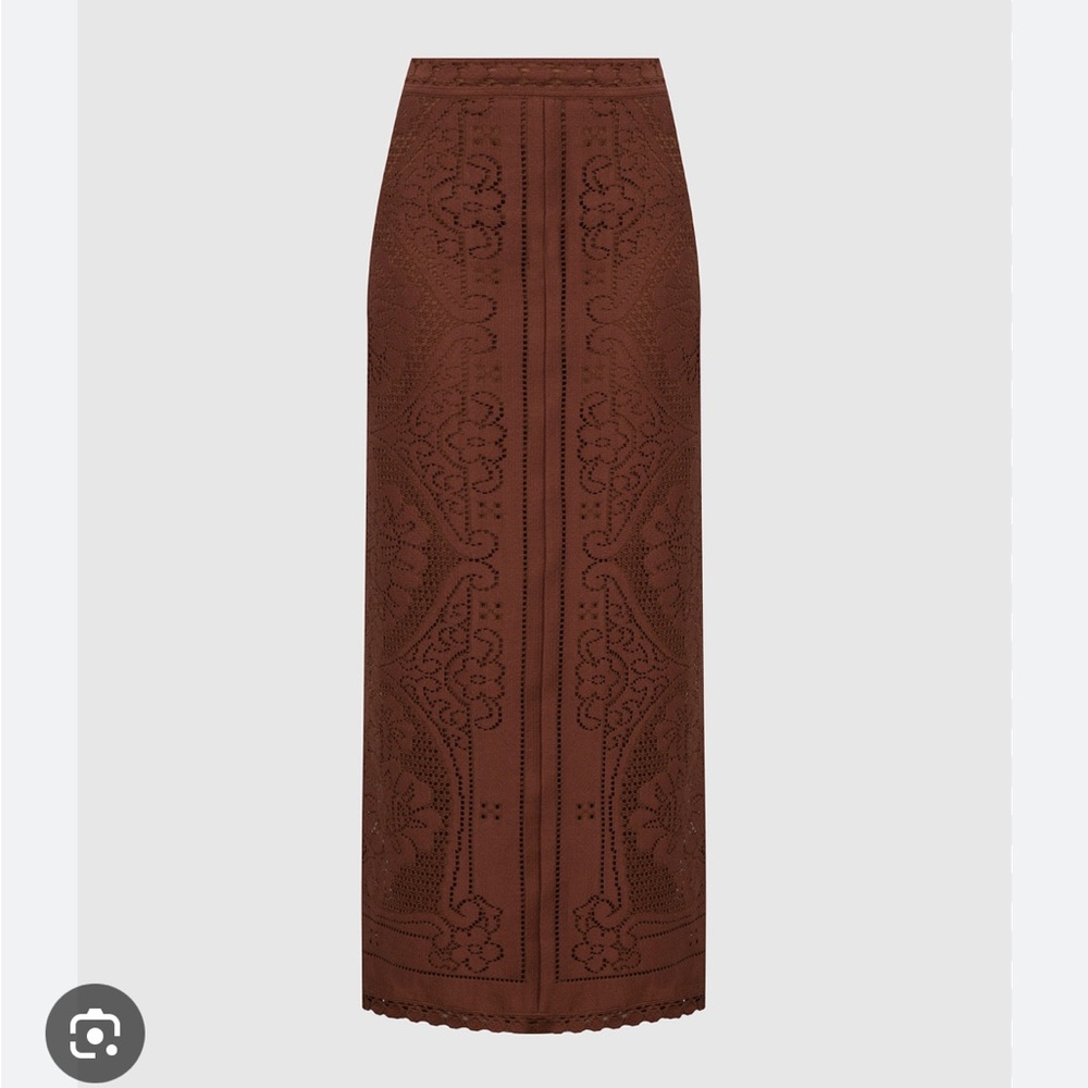 Valentino Brown Lace Skirt 38